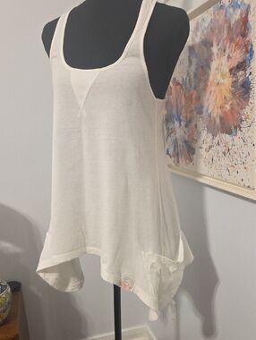 Superdry Cream Scoop Neck Tank with Pocket Details